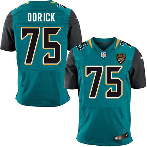 Men's Elite Jared Odrick Nike Jersey Teal Green Home - #75 NFL Jacksonville Jaguars